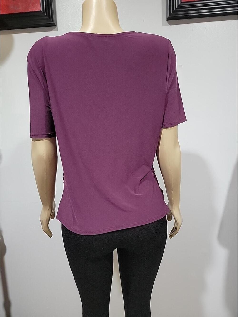 Express | Plum XL Draped Front Women's Top Blouse #C - Picture 6 of 11